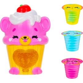 Kutie Kups - 4” Pink Cupcake Tiger Kutie with 3 Kups Featuring Surprise Collectible Lil Kutie Micro Figures - Ages 5+