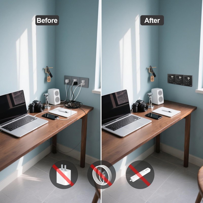 DR.IT Universal Adapter, USB-A & Type-C Charging Socket, 35W Fast