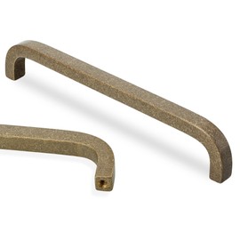 QOGRISUN 4 Pack Solid Brass Cabinet Pulls, Aged Brass Drawer Handles, 6-1/4 Inch Hole Center for Kitchen Cabinets, Dresser, Cupboard & Furniture Hardware, Heavy Duty, Modern Vintage Style