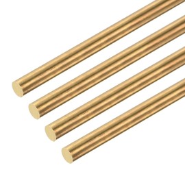 DMiotech 4 Pack 3mm x 300mm Solid Round Brass Rods for DIY Craft, Welding, Lathe, Model Plane, Ship, Car