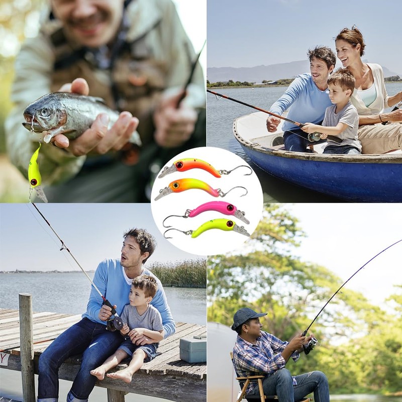 duisoad 8 Piece Trout Wobbler Set Fishing Lure Set Artificial