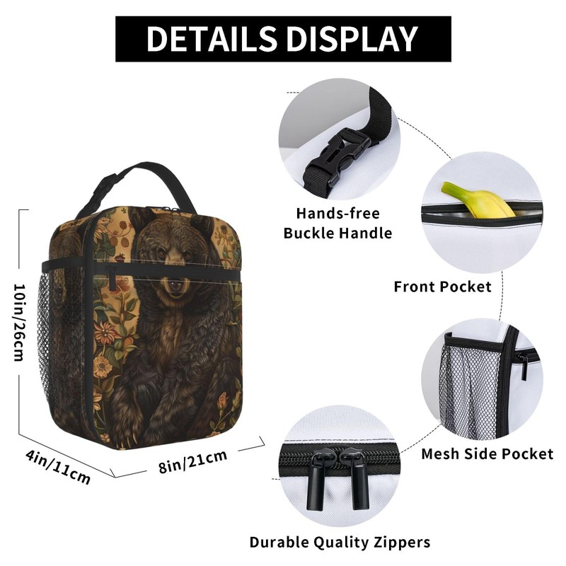 Cromcu Insulated Lunch Box for Adults - Bear Lunch Box