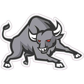 StickerTalk Angry Bull Vinyl Sticker, 5 inches by 3.5 inches