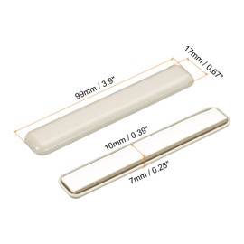 uxcell Furniture Sliders, 8Pcs 2/3" x 3 8/9" - Plastic Self-Adhesive Rectangle Sliding Pads, Chair Glides for Carpeted Tile Vinyl Hardwood Floors (Grey)