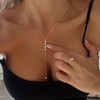Crystal Lariat Necklace Wedding Y Drop Necklace Rhinestone Y Necklace