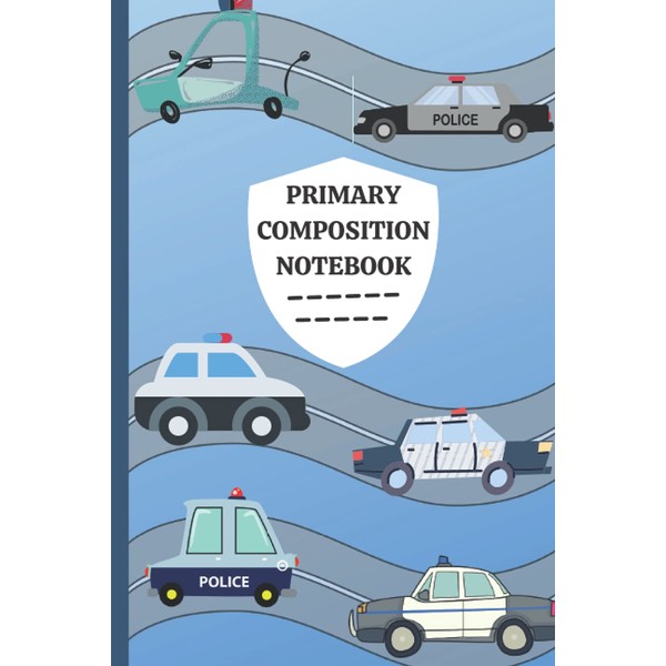 PRIMARY COMPOSITION NOTEBOOK: Police car notebook | kids notebooks for