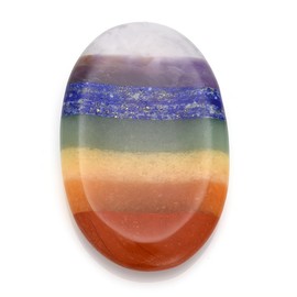 JSDDE Chakra Worry Stones Gemstone Thumb Stone Worry Stone Decompression Pocket Stones for Reiki Healing Energy Therapy Meditation