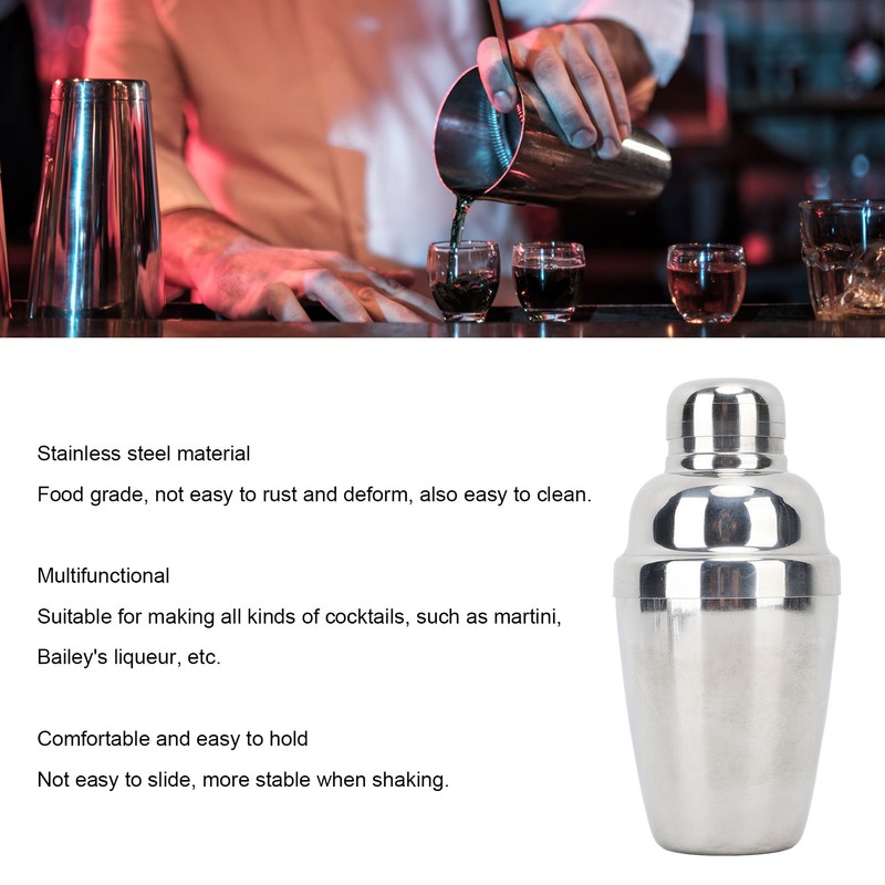 Cocktail Shaker 304 Stainless Steel with Double Ended Measuring Cup