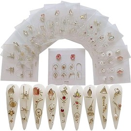 Nail Art Adhesive Sticker with Crystal Gem Rhinestones 3D