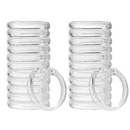 Kutesna 24 PCS Clear Plastic Shower Curtain Rings, Easy Snap Closure Shower Curtain