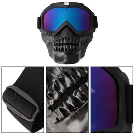 VBESTLIFE Skull Motorcycle Goggles Mask, Unisex Outdoor Detachable Motorcycle Goggles Helmet Mask for Motorbike Ski Sports Racing (Colorful)