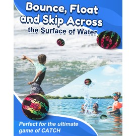 Watermelon Ball Water Skipping Ball – Fun Beach & Pool Toys for Kids & Family, Beach Balls for Bouncing (Two 2.2” Balls & One 3” Disc, 3-Pack)