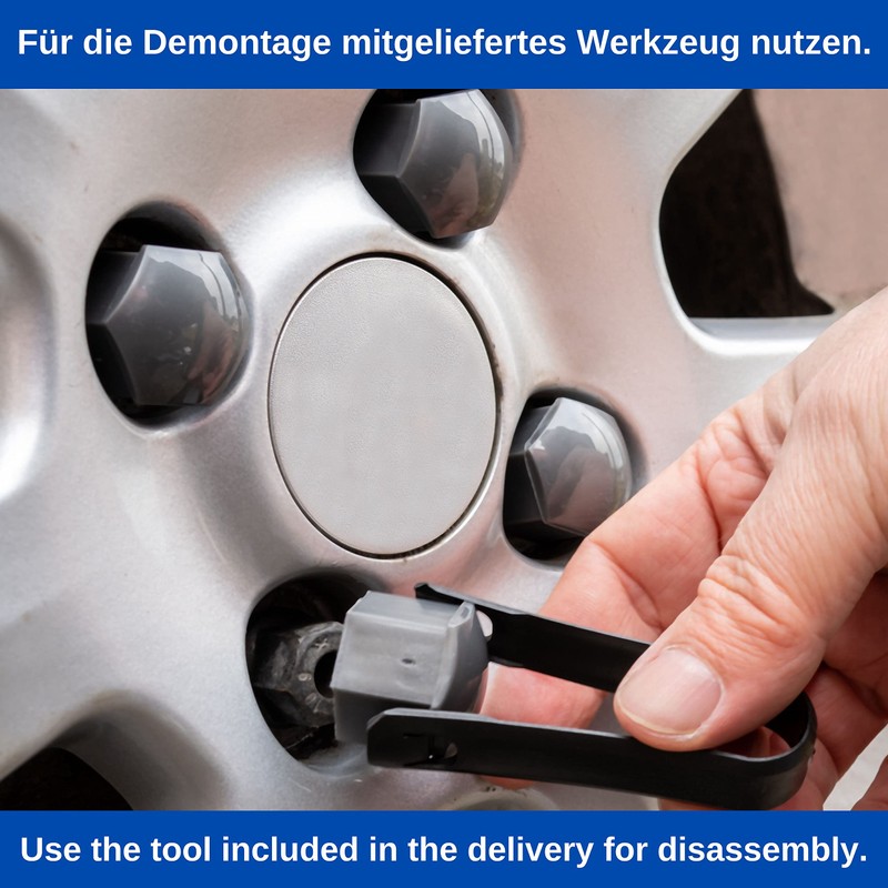 Wheel Bolt and Nut Caps Set, 21 Pieces, for 21
