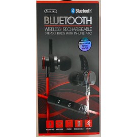 Live Monitoring Sentry Bluetooth Wireless Rechargeable Stereo Buds W/In-Line Mic(RED) (BT250)