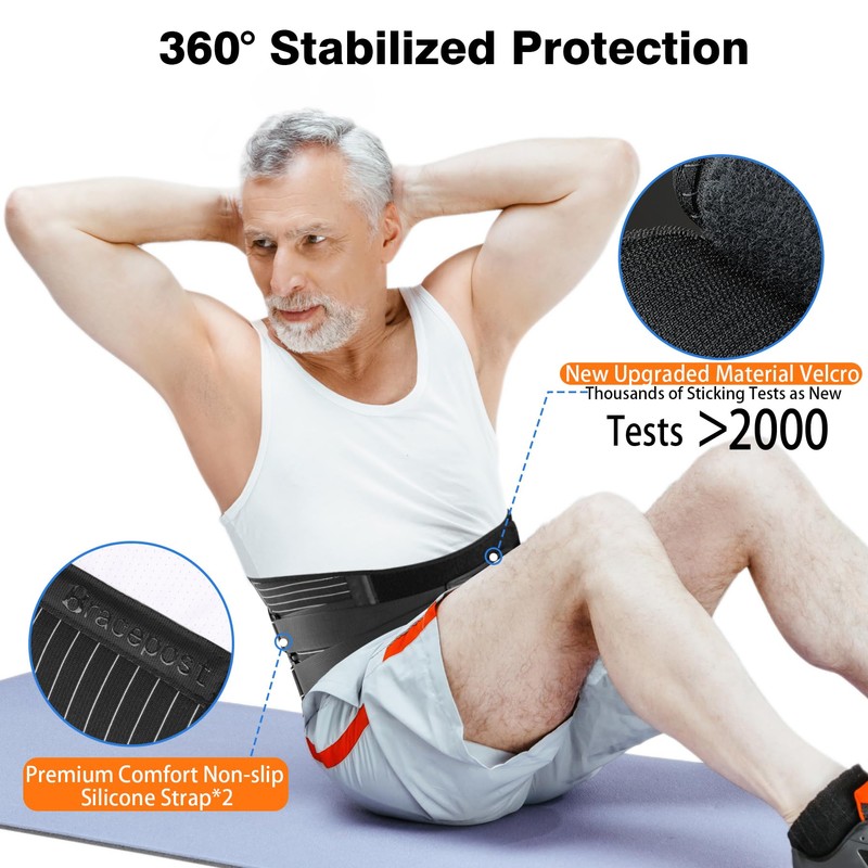Bracepost Back Brace for Lower Back Pain,Reusable Ice Pack for