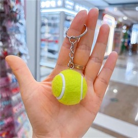 MDFREL 3D Mini Tennis Ball Keychain Sports Keychain Tennis Ball Pendant Keyring Car Key Ring Sport Key Chain Tennis Ball Keyrings Bag Pendants for Sport Lovers Kids Party Favors