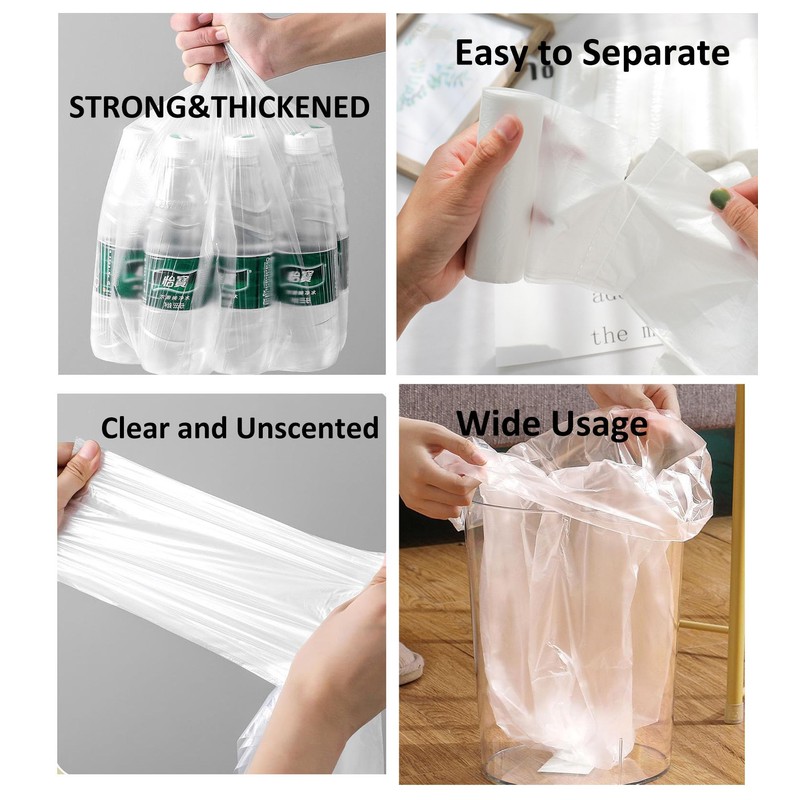 100 Count Small Trash Bags 4 Gallon Small Clear Garbage