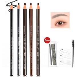 Set de Lápiz para Cejas con Cordón y Desprendible Duradero Marcar Rellenar Delinear Cortacejas Plantillas Peine