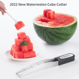 Choxila [Good Grip] Watermelon Cutter Slicer Stainless Steel,Cube Cutter Corer Fruit Vegetable Tools Knife Melon Baller for Kitchen Gadget