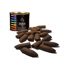 Chakra Backflow Incense Cones - 9cm x 7cm (Pack of 6) - Premium Aromatic Relaxation - Perfect for Home & Office Decor