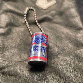 Vintage Budweiser Bud Light Mini Can Shaped Keychain