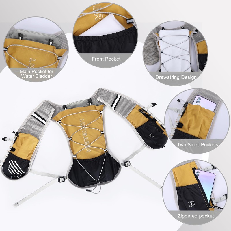Outplea Hydration Vest Pack with 2L Water Bladder, Lightweight Reflective