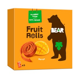 BEAR - Rollitos de Fruta Mango - Ingredientes 100% naturales - Sin azúcares añadidos - Meriendas escolares y de almuerzo saludables para...