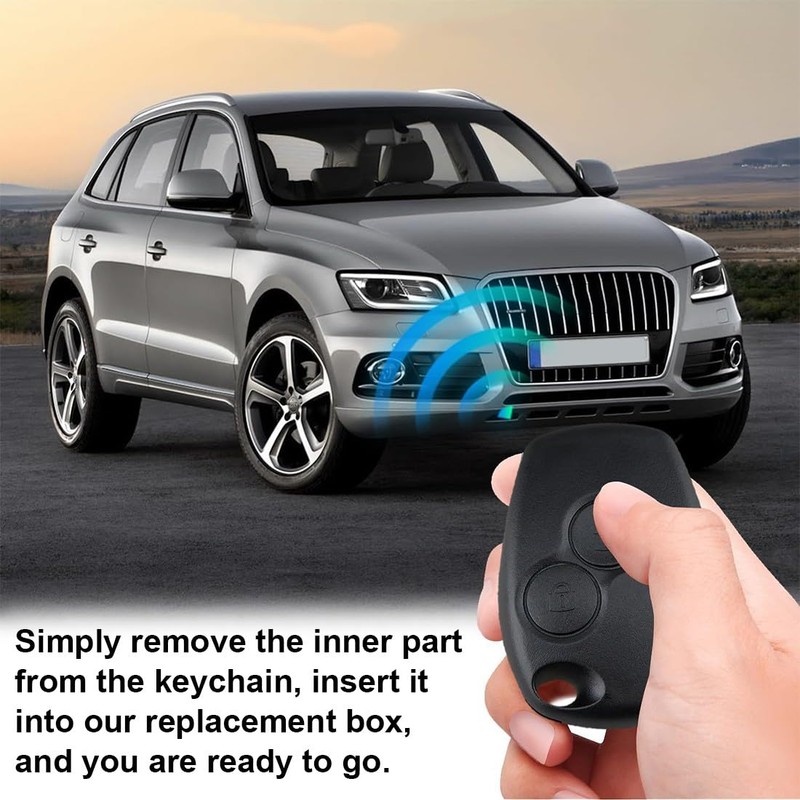 NJCXOLA 2 Pack Renault Key Shell 2 Buttons Car Key