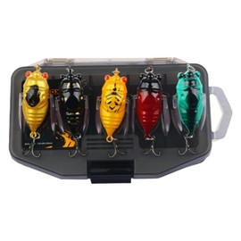 Fishing Bait Kit,3D Cicada Shape Saltwater Bass Fish Lure Kit | Lightweight Fishing Accessories Outdoor Gear for River Lake Kayak