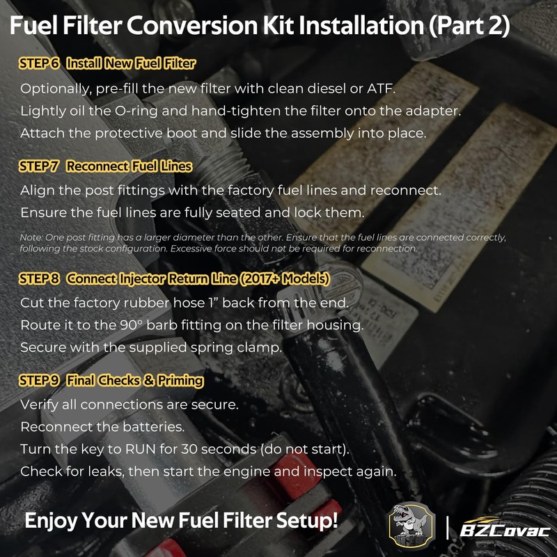 121003 Upper Fuel Filter Conversion Kit for Ford Powerstroke 2011-2024