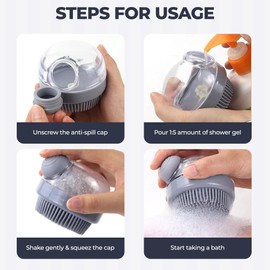 Multi-Functional Shower & Shampoo Massage Brush with Built-in Dispenser - Innovative Design Combines Deep Cleaning with Soothing Massage for Hair, Face & Body Care. for Men, Women & Kids (Light Pink)
