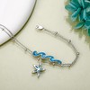 DAYLINLOVE Anklet with Starfish and Waves Sterling Silver Anklet with
