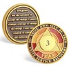 Sobriety AA Chip Sobriety Coin Year Sober Anniversary, Triplate Recovery