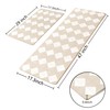 VivaNest Moroccan Trellis Cream Checkered Kitchen Rug Sets [2 PCs],