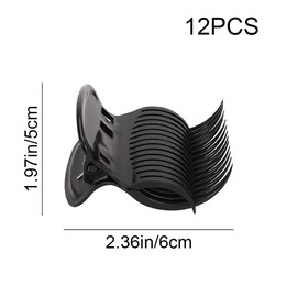 12 Pcs Hot Roller Clips Plastic Hair Curler Claw Clips Hair Section Stylings for Women Girls (Black)