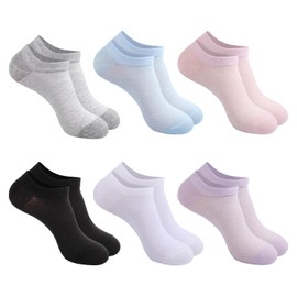 6 Pairs Of Women'S Socks, Pure Cotton Socks, Women'S Summer Thin, Cotton Ultra-Thin Short Socks, Women'S Casual Socks, Light Mesh Women'S Socks, Non-Slip Low-Top Socks (Size 36-40)Random Color
