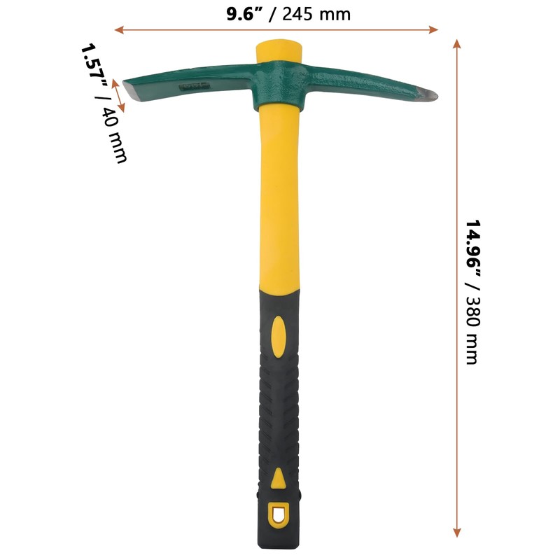 LEXININ 14oz/400g Pick Mattock Hoe, 15 Inch Mattock Tool, Garden