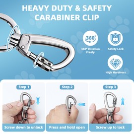 VST Dog Leads for Yard 30FT-Heavy Duty Dog Tie Out Cable with Shock Absorbing Spring & Swivel Hook,Dog Line for Outside,600LBS Break Strength,Dog Leash Cable for Small Large Dogs