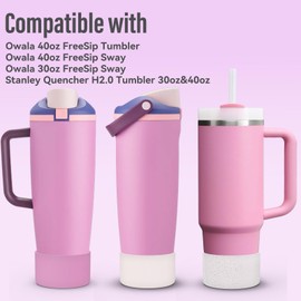2 Pcs Silicone Boot for Owala 40oz & 30oz FreeSip Sway Tumblers, Protective Bottom Bumper Anti-Slip Sleeve Accessories for FreeSip Sway Water Bottles, Dishwasher Safe and BPA Free(Indigo+Lemon)