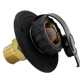 Himaweek RV Water Inlet Connection City Water Fill Inlet Flange Brass with Check Valve RV Water Hose Connector City Water Fill Flange City Water Hookup for Camper (Black)