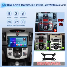 Inefala 2+64G Android 13 CarPlay Car Stereo Radio for Kia Forte Cerato K3 (Manual A/C) 2008-2012, 9'' HD Touch Screen Compatible with Android Auto, AHD Backup Camera, Mirror Link, GPS, WiFi, FM RDS