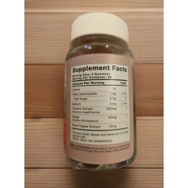 Neviss 2 Pack Turmeric Curcumin 100% Natural Organic Gummies Vegan NON-Gmo Exp 8/26 160