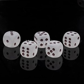 WeLoveBeads W6 Cube (16 mm) in Crystal Clear Matte / Black Dots - Made in Germany - Pack of 5