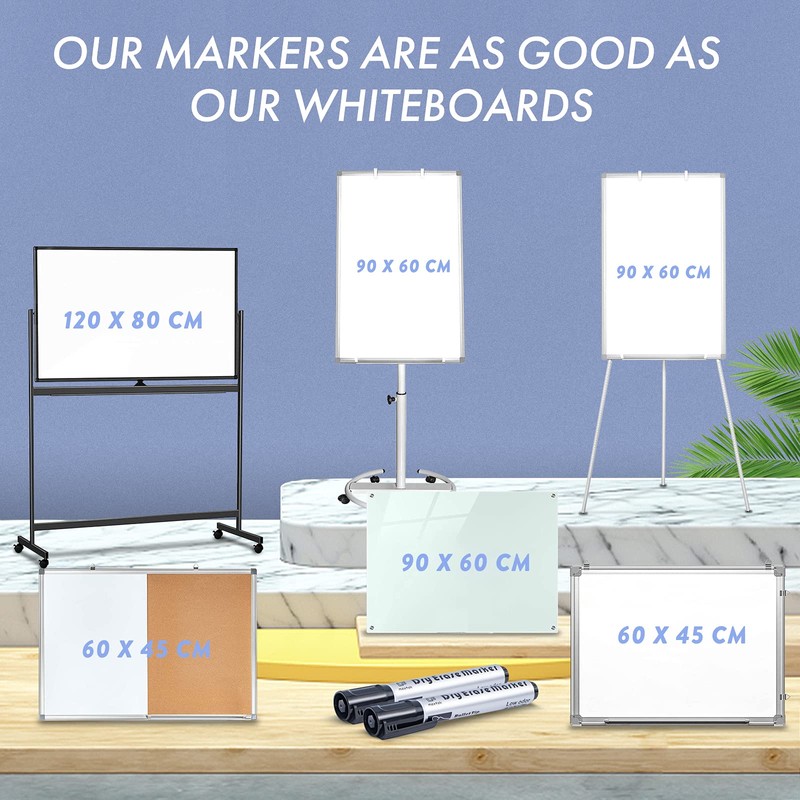 maxtek Whiteboard Pens Markers All Black Dry Erase Pens for