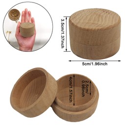 ODOOKON Pack of 2 Wooden Ring Boxes, Jewellery Display Gift Box for Marriage, Engagement, Wedding, Round Wooden Box, Festival Gift Box, Ring Boxes, Retail Gift Box