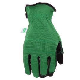 Scotts SC86157GR/M Hi-Dex Synthetic Palm Gloves – Medium, Spandex Back Gloves with Padded Knuckle Strap, Shirred Elastic Wrists