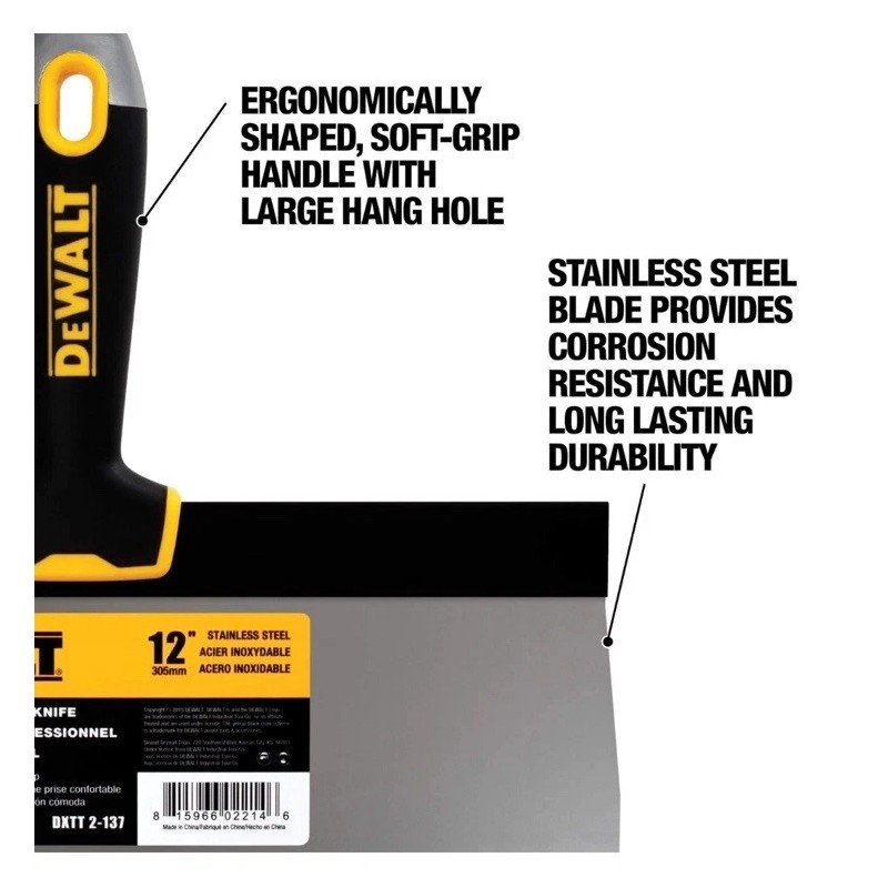 DEWALT 12" Drywall Taping Knife Stainless Steel | DEWALT |