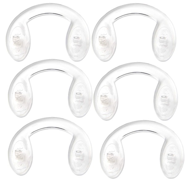 6 Pairs Clear Bridge Strap Screw-in Silicone Nose Pads Eyewear Nose Pads Cushion for Eyeglasses Glasses Accessories