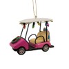 Kurt Adler 3.5 Inch Resin Pink Golf Cart Ornament