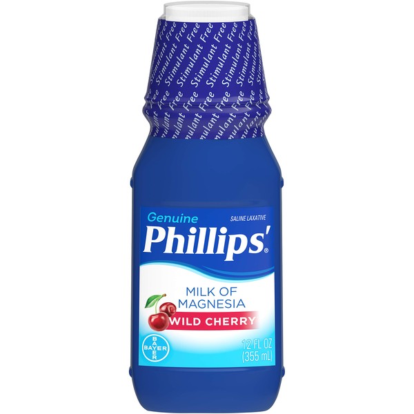 Phillips' Milk of Magnesia Liquid Wild Cherry - 12 oz, Pack of 5